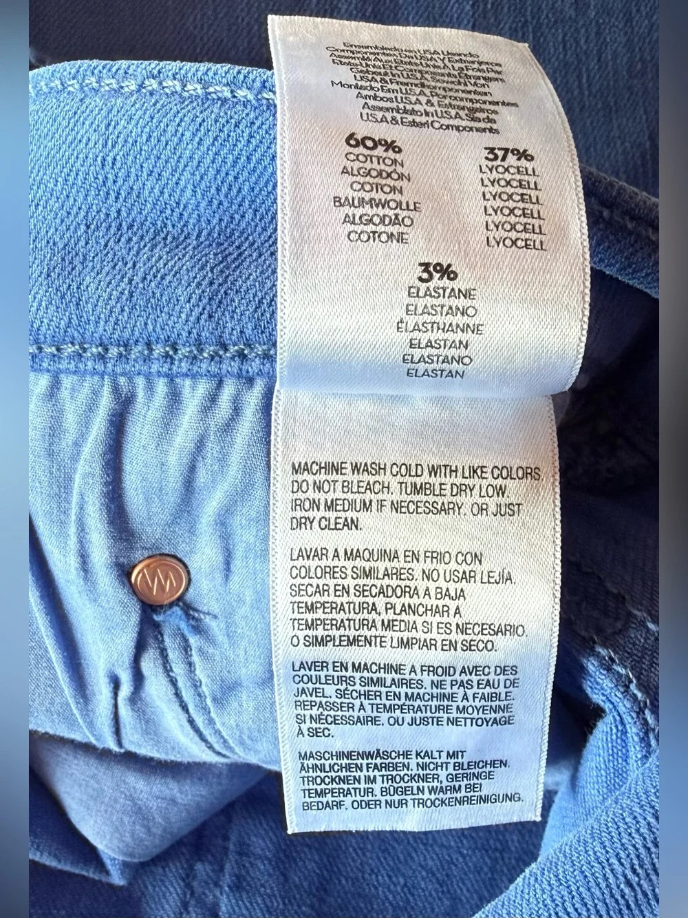 Mother Denim The Skipper Short N’ Long Fray 33 Cats And Dogs Victoria Blue $198